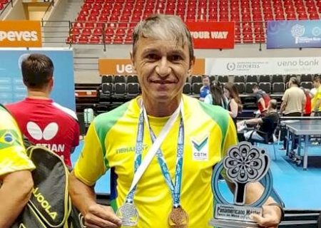 Atleta de MS conquista duas medalhas no Pan-Americano M&aacute;ster de T&ecirc;nis de Mesa