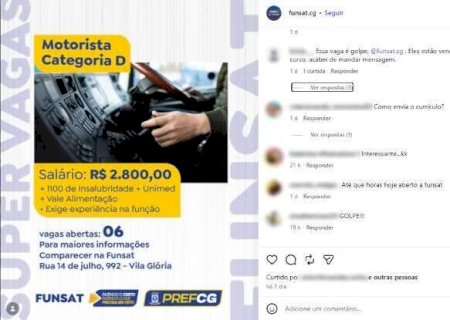 Golpista usa Funsat e Funtrab para anunciar vaga e motorista perde R$ 550